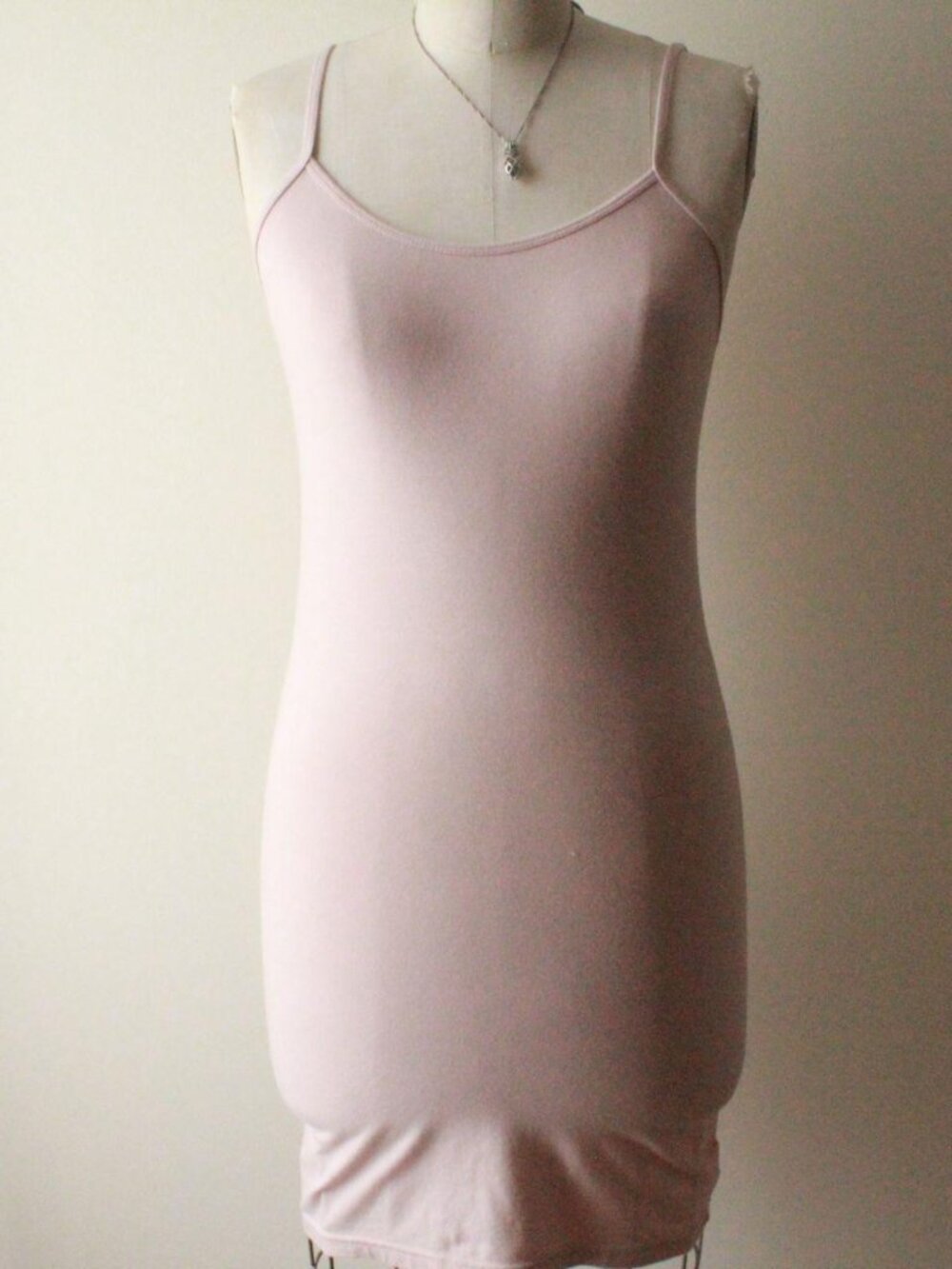 peach pink tna fitted bodycon mini slip tank top dress size small